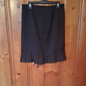 Black Skirt with Pleated Hem